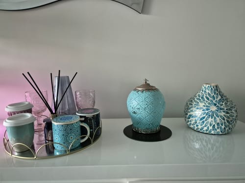 Customer photo review of Azure Medium Vase