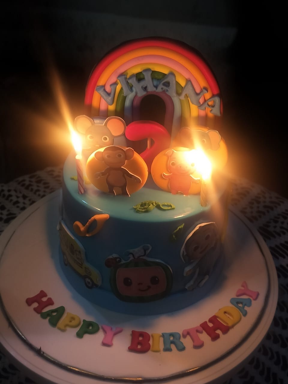 Customer photo review of Cocomelon Animals Cake