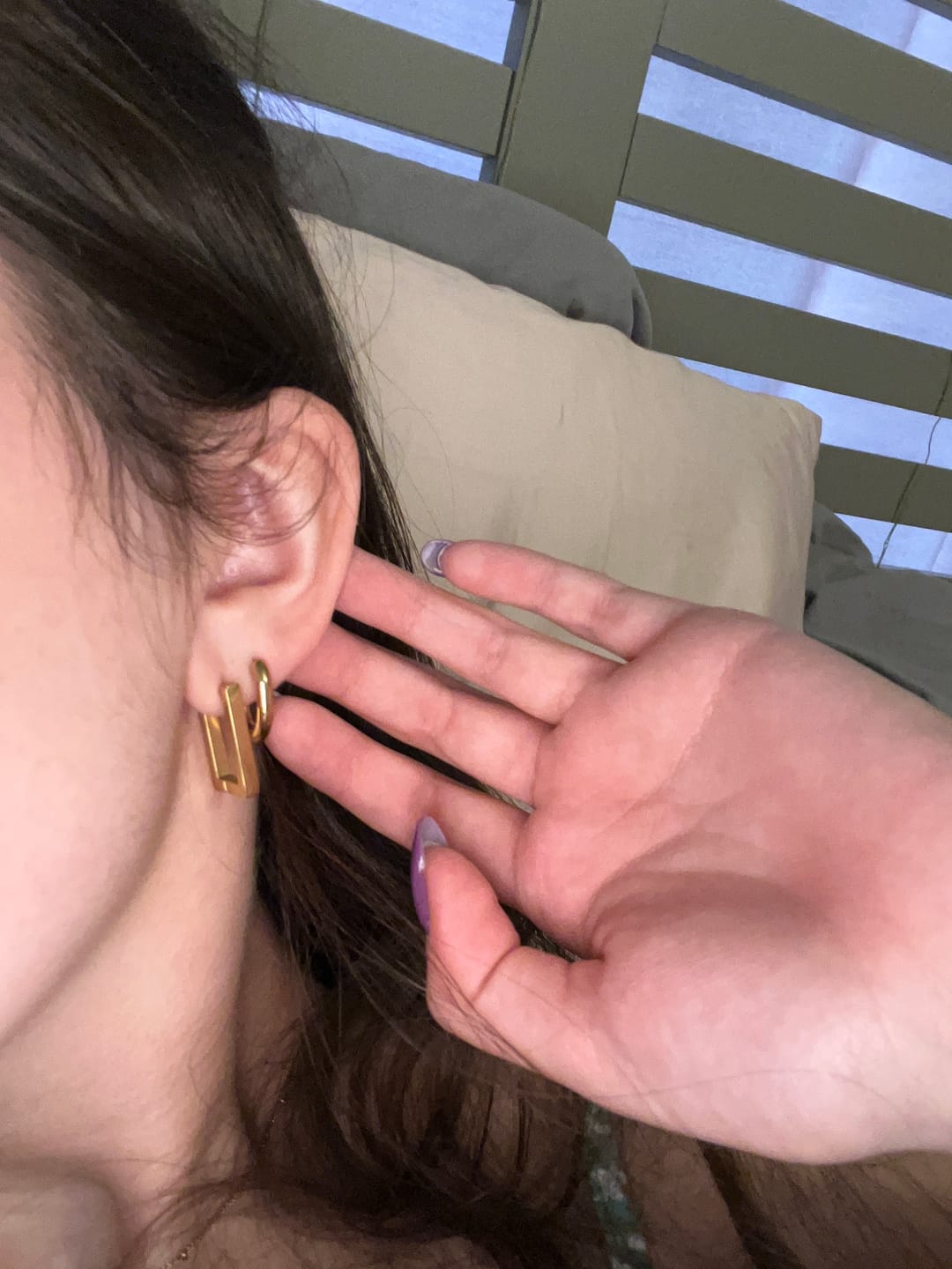 Customer photo review of Madison Gold Hoop Earrings