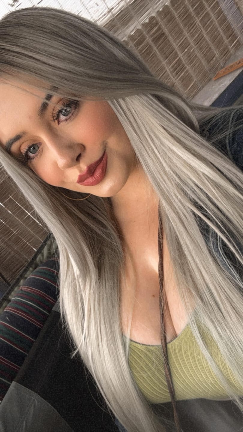Customer photo review of Ash Blonde #60 Straight DIY Hair Extensions Home Kit