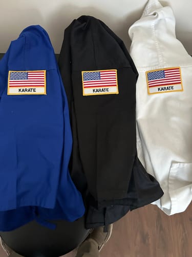 Customer photo review of Jaguar Karate Uniform WKF Compliant - Light Weight Kids Adults Karate Gi - (Belt Included)