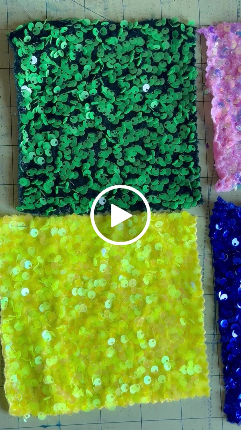 Customer video review of Yellow Sequin on Velvet
