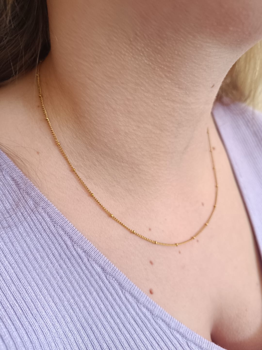 Customer photo review of Simple Dots Halskette | 18K vergoldet