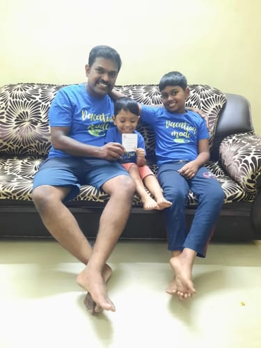 Customer photo review of Vacation Mode On - Family T-shirts