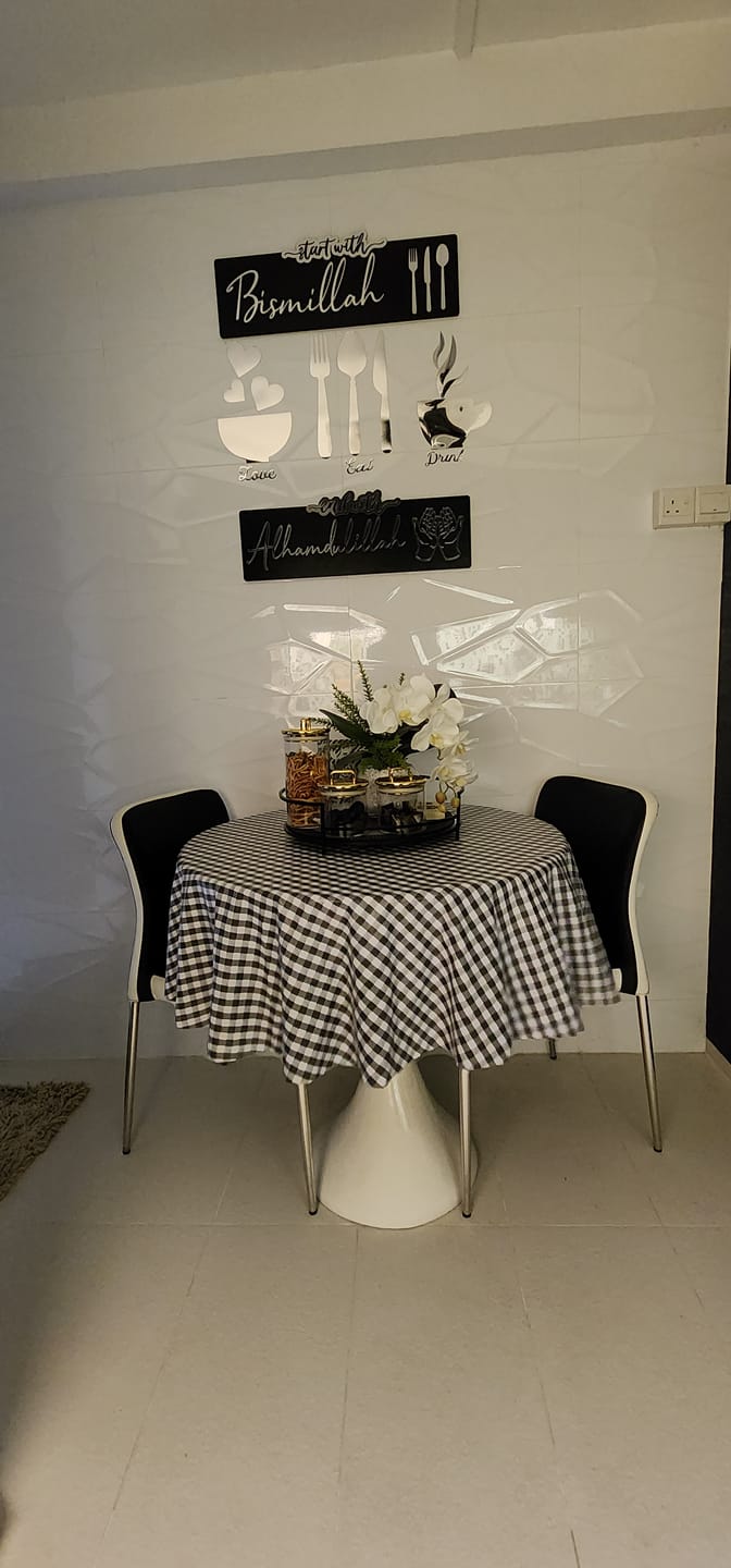 Customer photo review of Start with Bismillah, End with Alhamdulillah Wooden Islamic Wall Art
