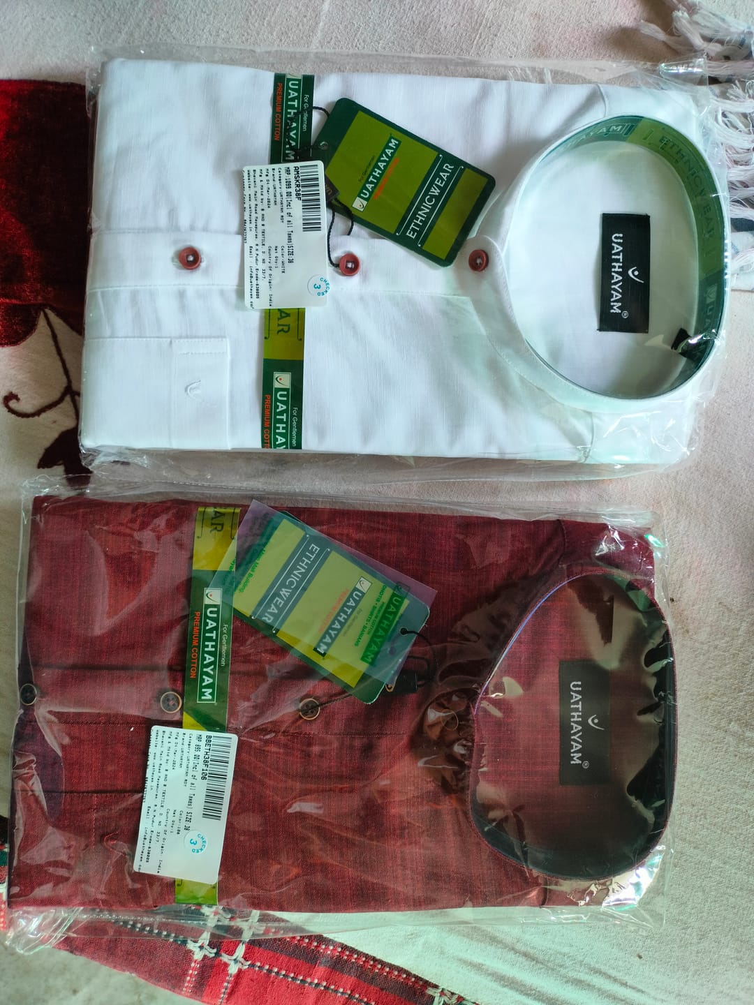 Customer photo review of Uathayam White-Culture Kurta For Men