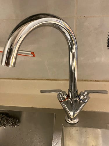 Customer photo review of Robinet Mélangeur Cuisine en Chrome