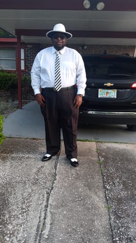 Customer photo review of Classic Black White Striped Men's Tie Hanky Cufflinks Set