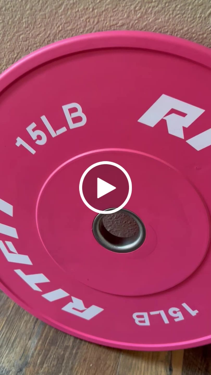 Customer video review of RitFit Pink Weight Plates Olympic Bumper Plates Weight Plates Fit 2" Barbells