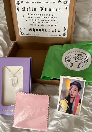 Customer photo review of BTS Army Name Tag Necklace