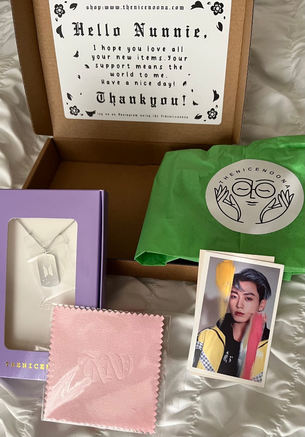 Customer photo review of BTS Army Name Tag Necklace