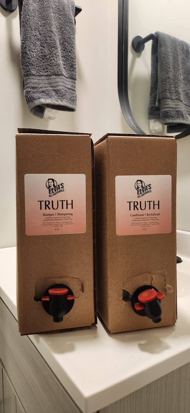 Customer photo review of Earth Bundle: Shampoo and Conditioner, Home Refills