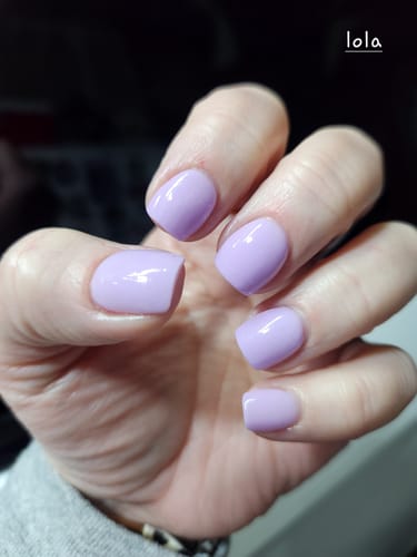 Customer photo review of D363 Lola Purple Crème Dip Powder