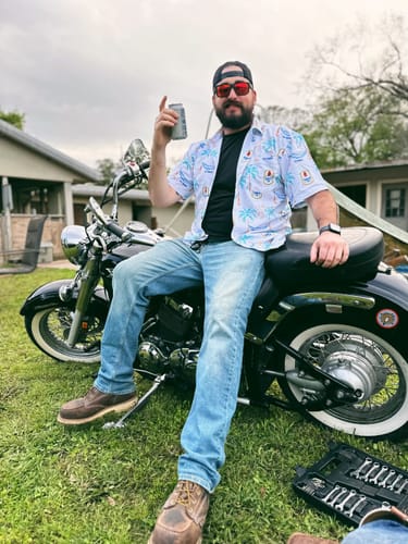 Customer photo review of Super Stretch - Island Life Natural Light Hawaiian Shirt