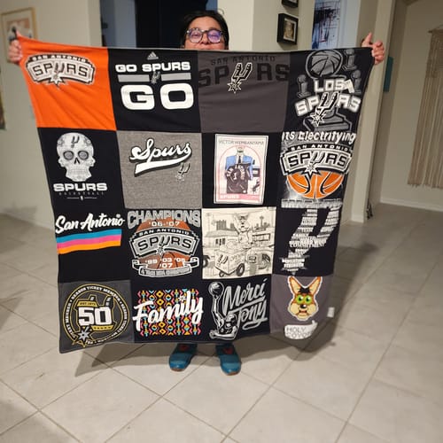 T-shirt quilt featuring san antonio spurs by Anneliese from TX