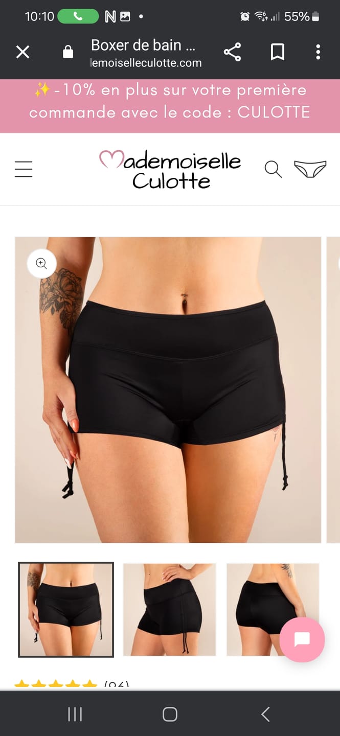 Customer photo review of Boxer de bain menstruel Morgane