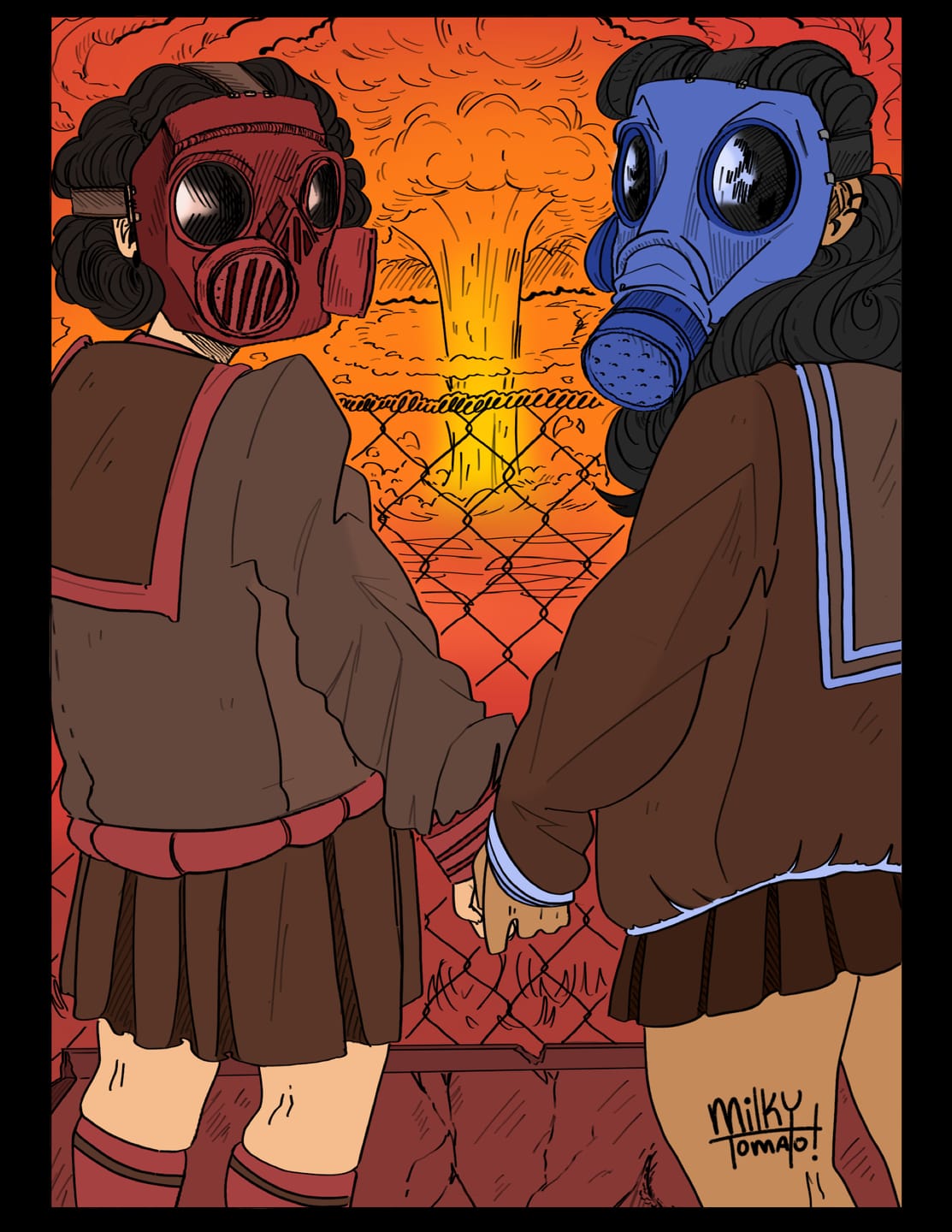 Customer photo review of Gas Mask Girls Coloring Page PDF