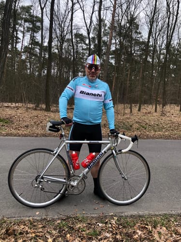 Customer photo review of Bianchi Grey Green Retro Long Sleeves Jersey