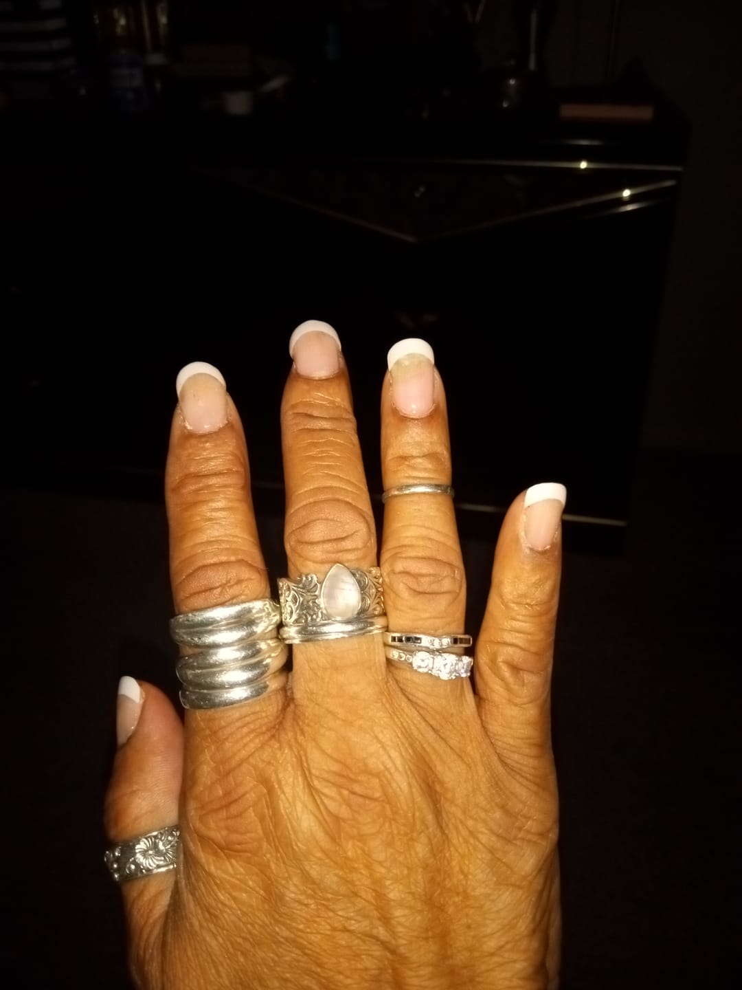 Customer photo review of Teardrop Aquamarine Fidget Ring Sterling Silver