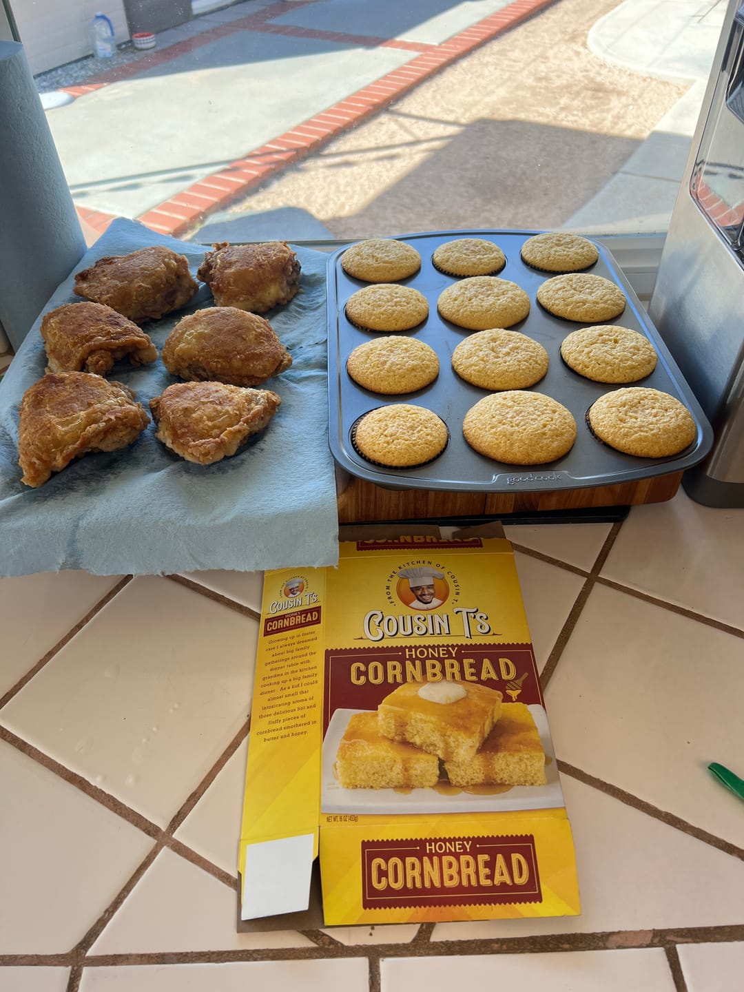 Customer photo review of Cousin T's Gourmet Honey Cornbread Mix