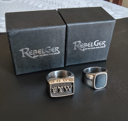 Customer photo review of Onyx Ring Silver And Gold