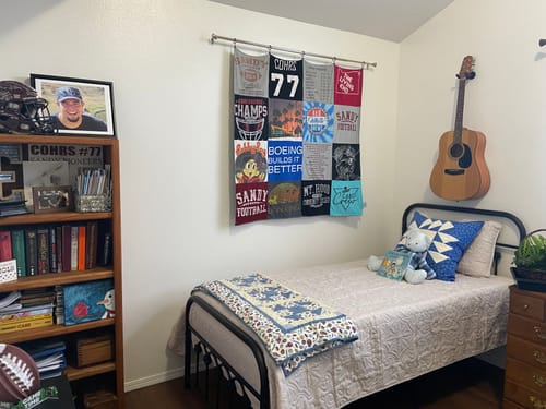T-shirt quilt featuring coquille high school football team by April from OR