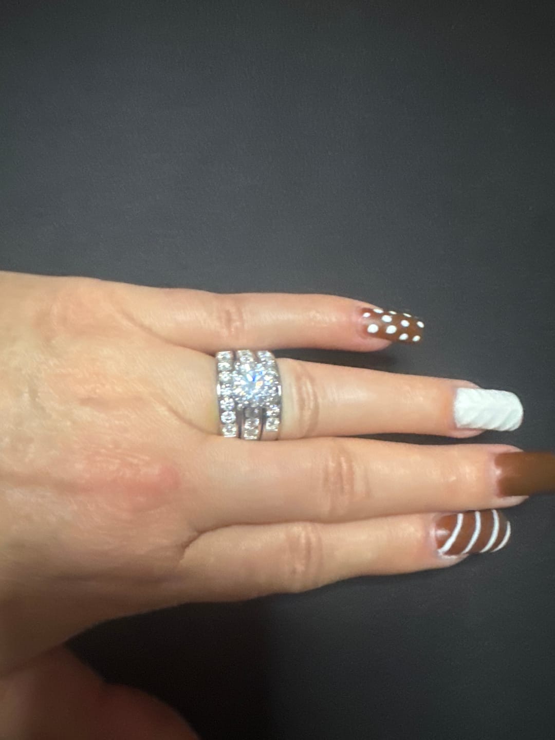 Customer photo review of Round Cut Moissanite Channel Set Engagement Ring