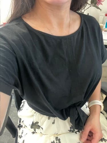 Customer photo review of Reversible Maternity T-Shirt in Black