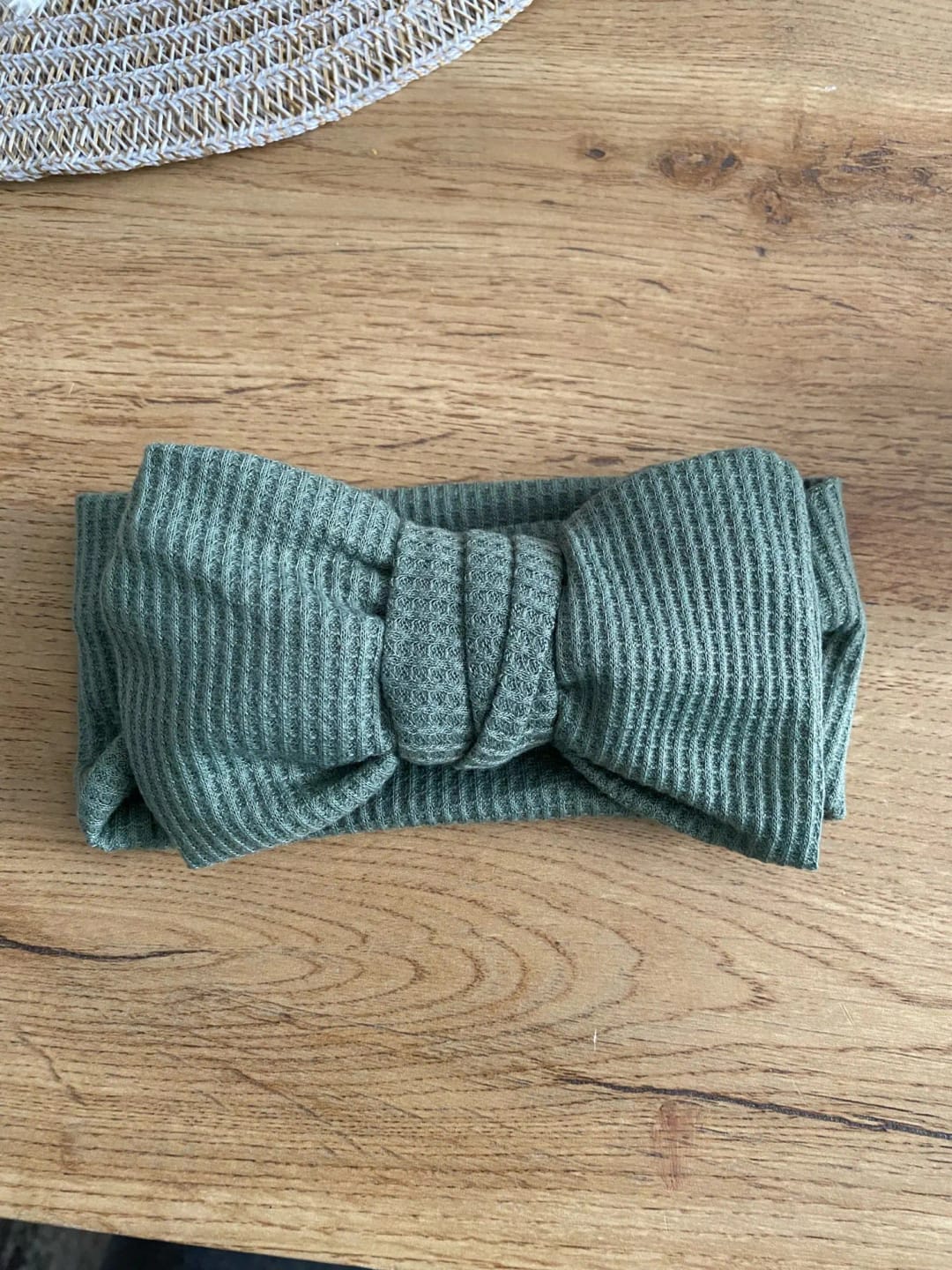 Customer photo review of Baby Girl Large Waffle Bowtie Headband
