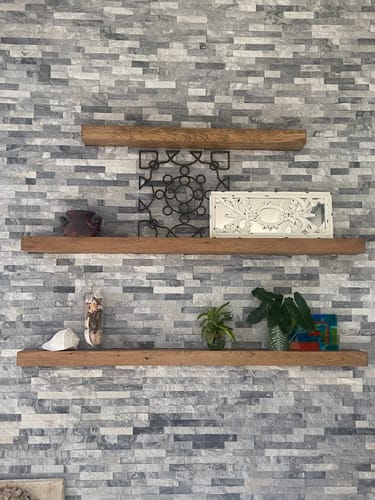 Customer photo review of Modern 3" Thick Floating Shelves