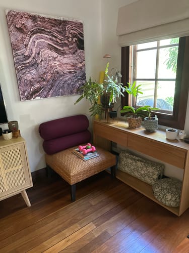 Customer photo review of Plum Round Yoga Bolster COVER ONLY