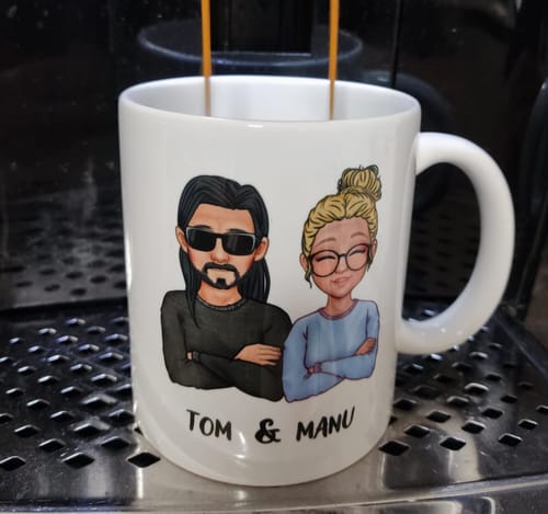 Customer photo review of Ich liebe dich mehr - Paar-Tasse