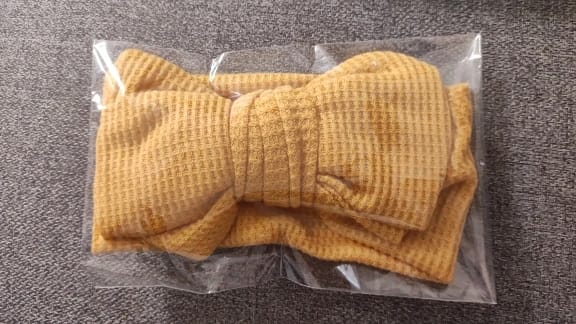 Customer photo review of Baby Girl Large Waffle Bowtie Headband