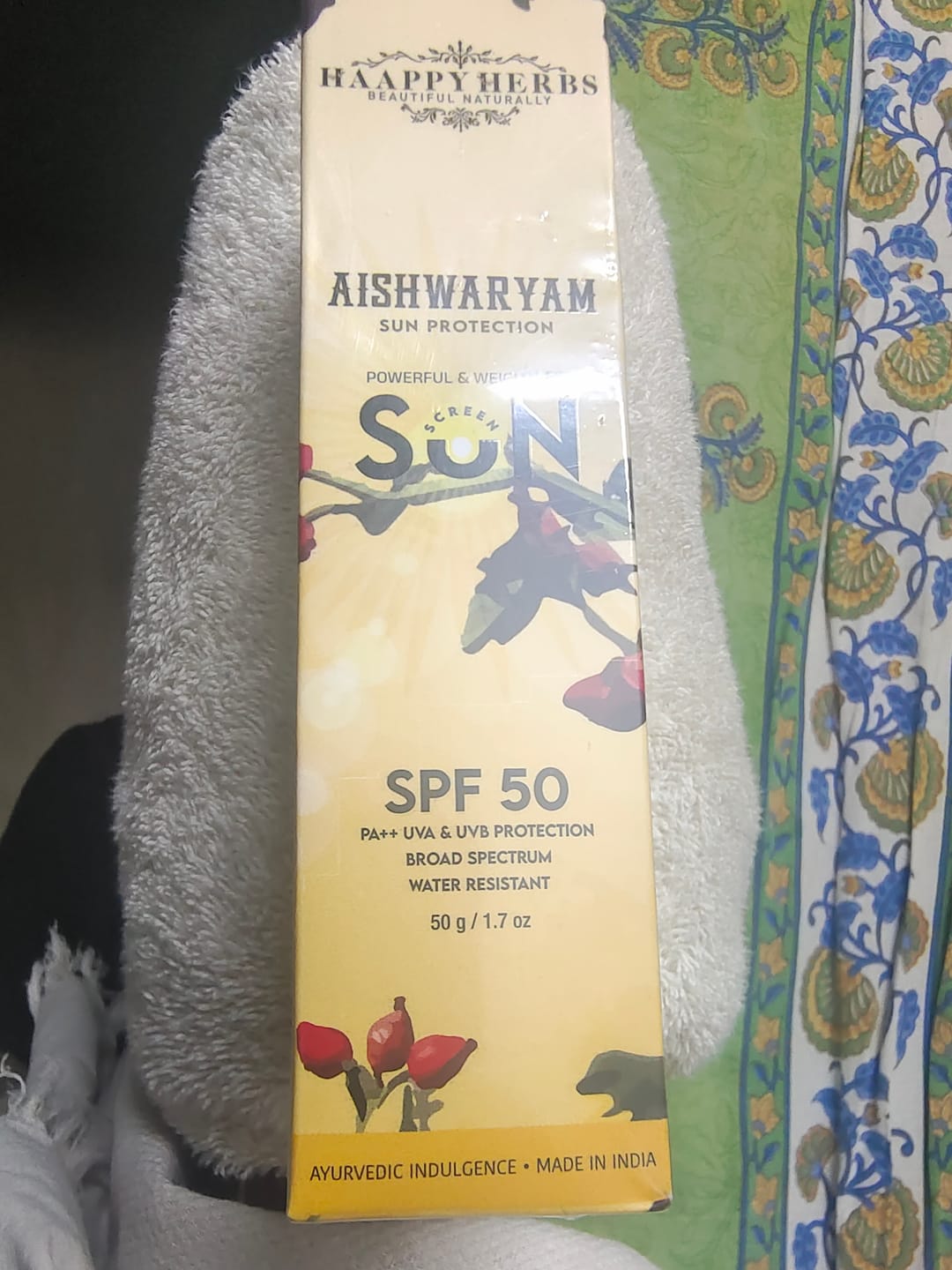 Customer photo review of Aishwaryam SPF50  Powerful,weightless & Moisturizing Sunscreen  , Pa++,uva& Uvb Protection