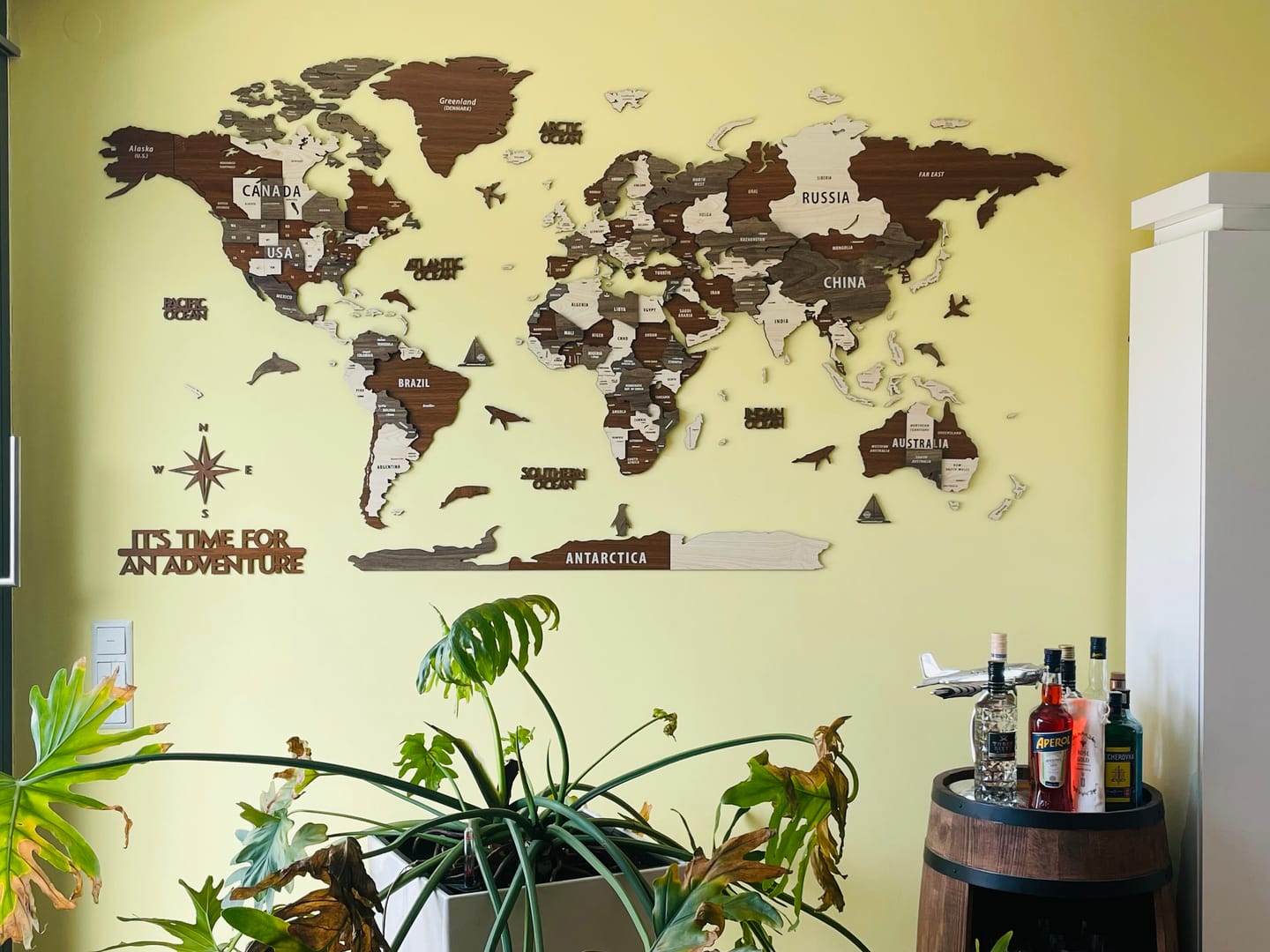 Customer photo review of Wooden World Map with States and Capitals - Multilayered
