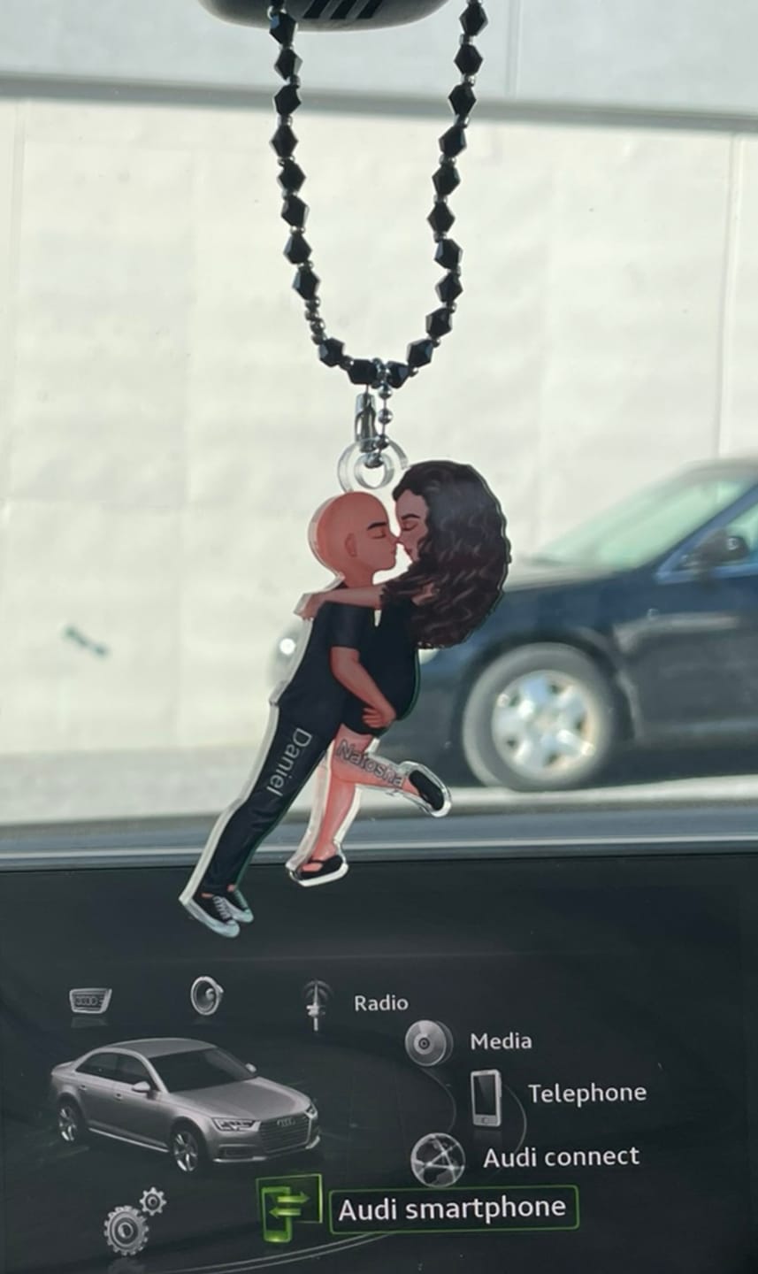 Customer photo review of Doll Couple Kissing Hugging  Personalized Ornament
