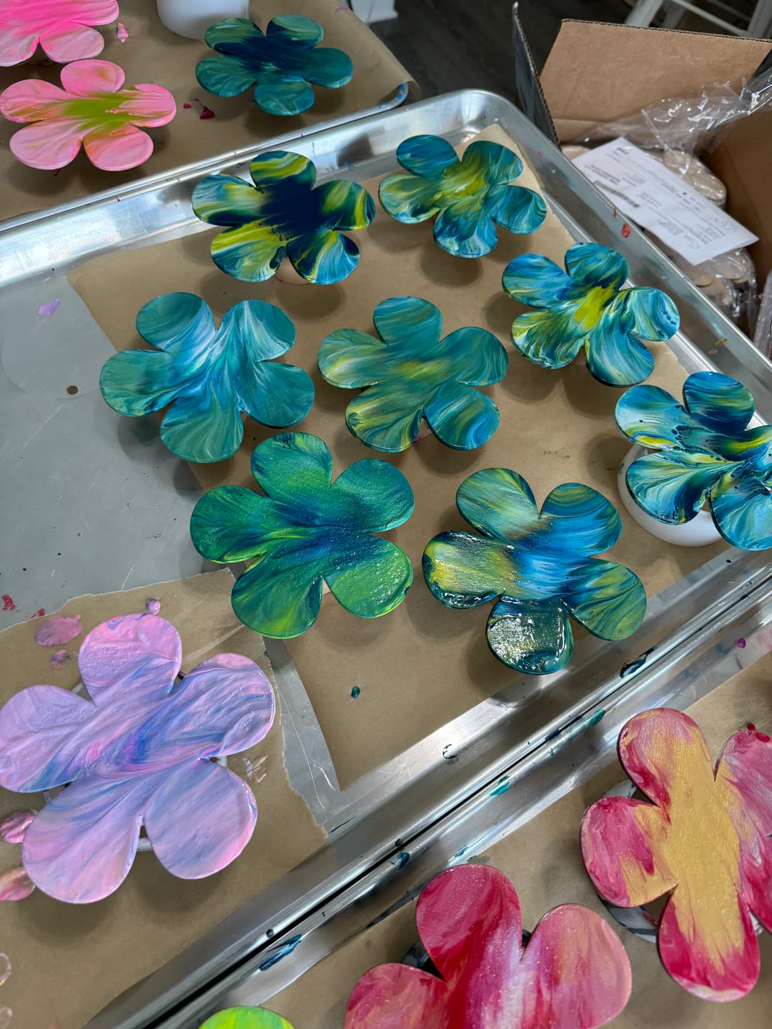 Customer photo review of Unfinished Wood Flower Shape - Spring - Craft - up to 24" DIY