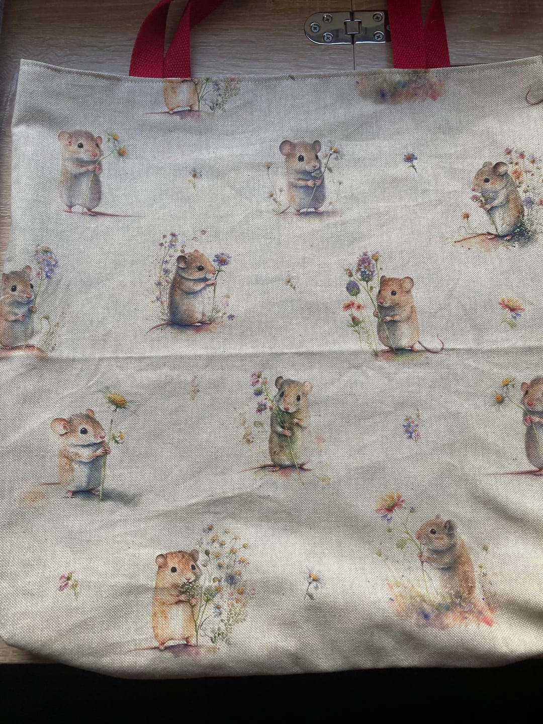 Customer photo review of Field Mouse Digital Linen Look Polycotton Fabric