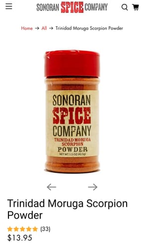 Customer photo review of Trinidad Moruga Scorpion Powder