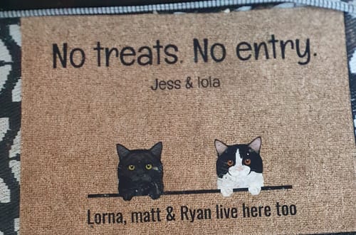 Customer photo review of All my furry friends - Personalised doormat