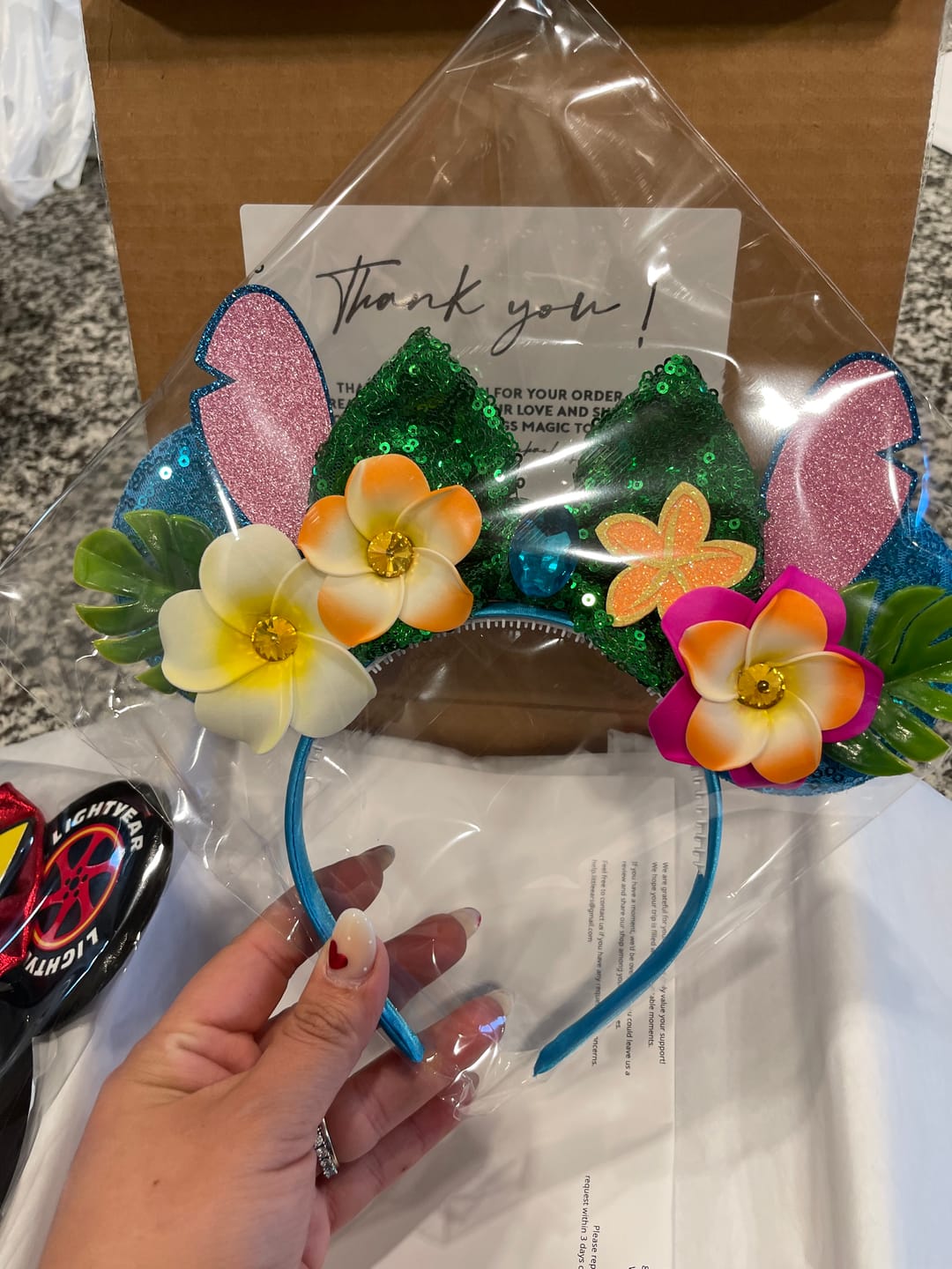 Customer photo review of Stitch Hawaii Mickey Ears