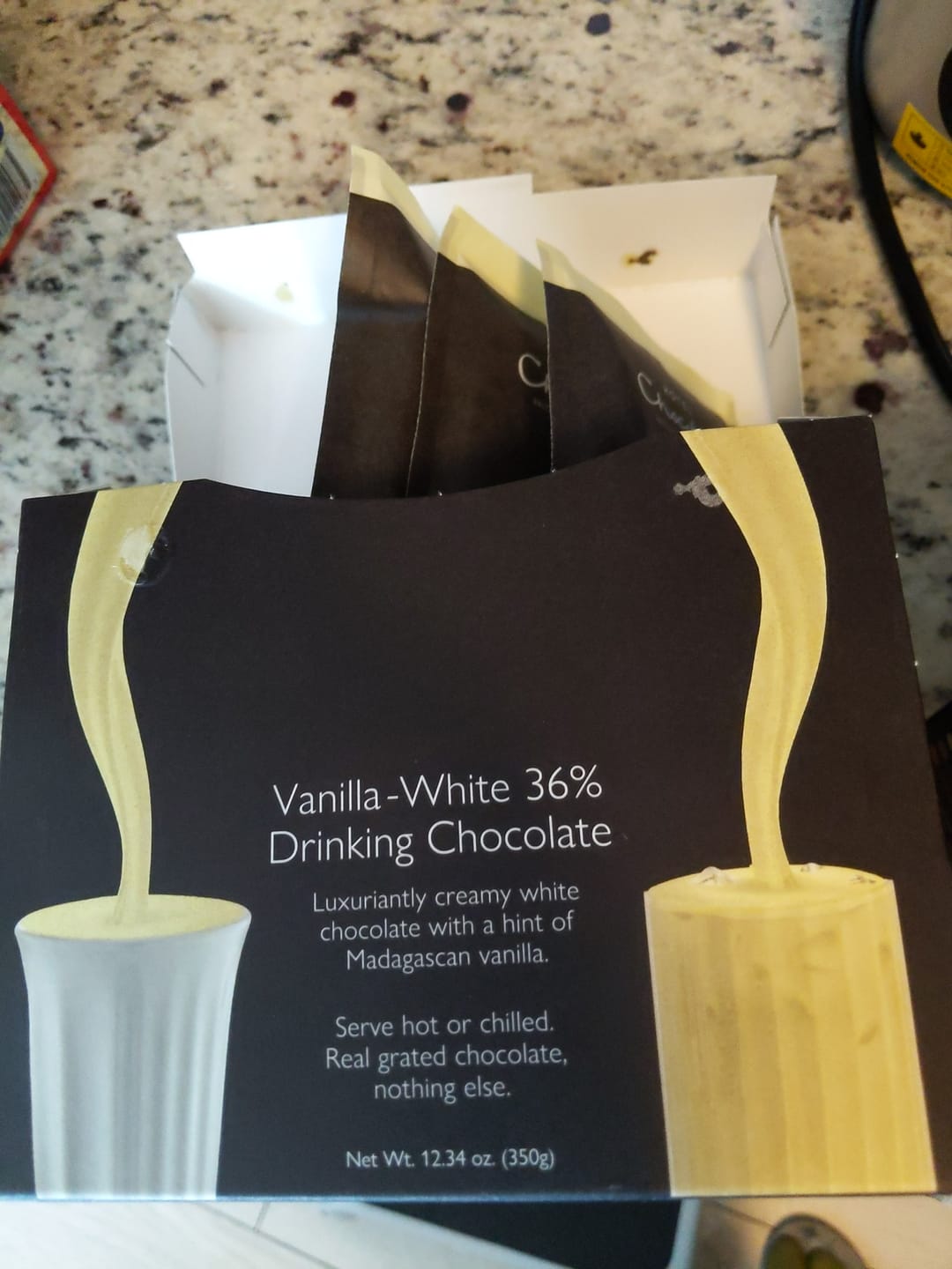 Customer photo review of Vanilla White Hot Chocolate Flakes