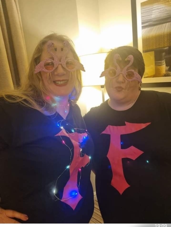 Customer photo review of Crew Neck T-shirts Personalised with Your Text On Front and Back