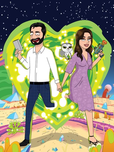 Customer photo review of 'Rick and Morty' Custom Portrait