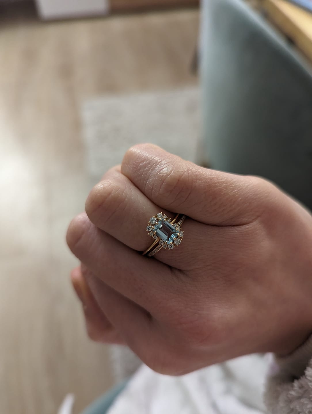 Customer photo review of Bague en Topaze bleu