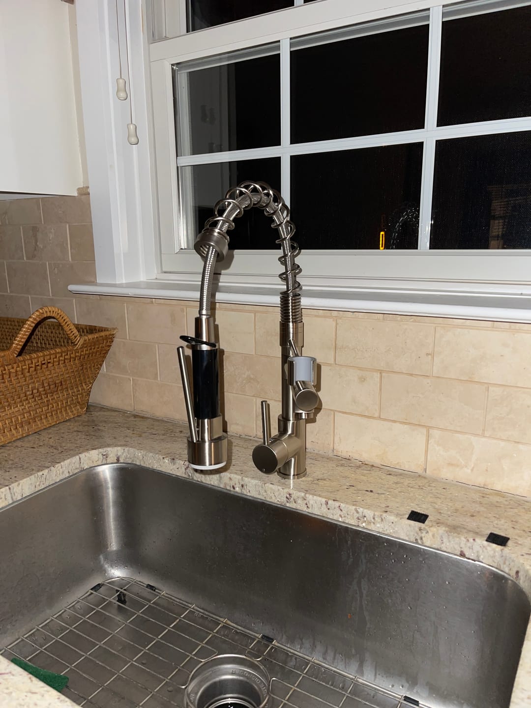 Customer photo review of Spiro Single-Hole Dual Handle Kitchen Faucet with Pull-Down Spring Spout