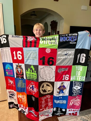 T-shirt quilt featuring murphy mavericks by Steven from TX