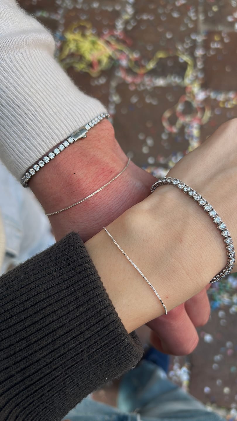 Customer photo review of TENNISBOY BRACELET. - 3MM WHITE GOLD