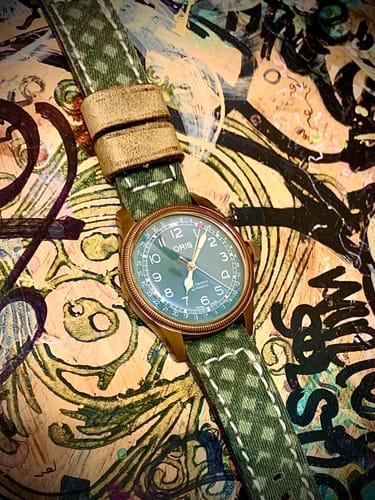 Customer photo review of Horween Leather and Canvas Strap