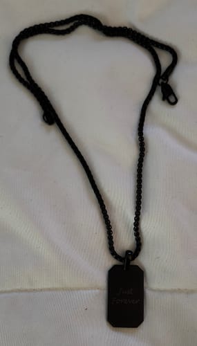 Customer photo review of Matte Modern Dog Tag